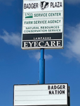 Badger Plaza sign